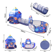 Load image into Gallery viewer, Kidkid 3 in 1 Aerospace Theme Play Tent with Play Tunnel, Ball Pit