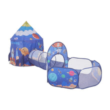 Load image into Gallery viewer, 3 in 1 Aerospace Theme Play Tent with Play Tunnel and Ball Pit Play Tents Living and Home