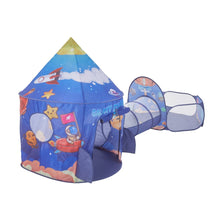 Load image into Gallery viewer, 3 in 1 Aerospace Theme Play Tent with Play Tunnel and Ball Pit Play Tents Living and Home