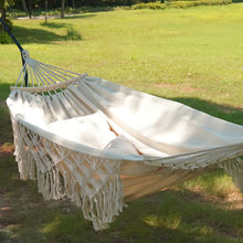 Load image into Gallery viewer, Camping Hanging Canvas Hammock with Balance Spread Bar