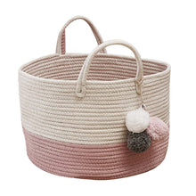 Load image into Gallery viewer, Cotton Woven Clothes Hamper Laundry Basket with Hooks Laundry Baskets Living and Home