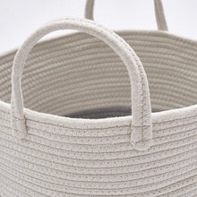 Load image into Gallery viewer, Woven Basket Baby Kids Toys Storage Clothes Hamper Laundry Basket with Pom Poms