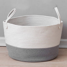 Load image into Gallery viewer, Cotton Woven Clothes Hamper Laundry Basket with Hooks Laundry Baskets Living and Home Grey Small