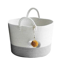 Load image into Gallery viewer, Cotton Woven Clothes Hamper Laundry Basket with Hooks Laundry Baskets Living and Home