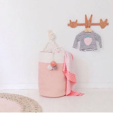 Load image into Gallery viewer, Cotton Woven Clothes Hamper Laundry Basket with Hooks Laundry Baskets Living and Home