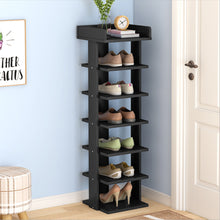 Load image into Gallery viewer, 7 Tiers Shoe Rack Organizer Storage Stand Shelf Space Saving Black