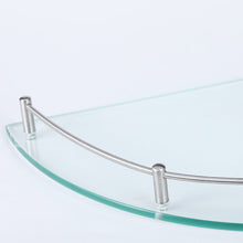 Load image into Gallery viewer, 2-Tier Tempered Glass Corner Shelf Bathroom Wall Mounted Shower Caddies Living and Home