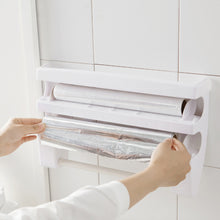 Load image into Gallery viewer, 3-Tier Wall Mounted Kitchen Cling Film Foil Wrap Dispenser