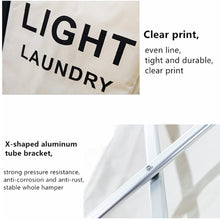 Load image into Gallery viewer, 3 Grid Large Laundry Basket Sorter Hamper with Aluminum Frame Laundry Baskets Living and Home