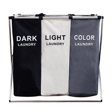 Load image into Gallery viewer, 3 Grid Large Laundry Basket Sorter Hamper with Aluminum Frame Laundry Baskets Living and Home