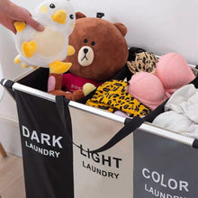 Load image into Gallery viewer, 3 Grid Large Laundry Basket Sorter Hamper with Aluminum Frame Laundry Baskets Living and Home