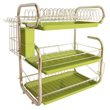 Load image into Gallery viewer, 3-Tier Dish Drainer Storage Stand Bowl Plate Dryer Tray Kitchen Shelves Living and Home