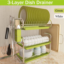 Load image into Gallery viewer, 3-Tier Dish Drainer Storage Stand Bowl Plate Dryer Tray Kitchen Shelves Living and Home