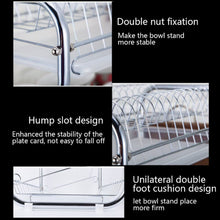 Load image into Gallery viewer, 3-Tier Dish Drainer Storage Stand Bowl Plate Dryer Tray Kitchen Shelves Living and Home