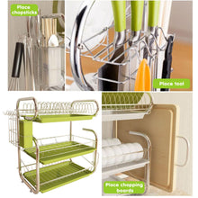 Load image into Gallery viewer, 3-Tier Dish Drainer Storage Stand Bowl Plate Dryer Tray Kitchen Shelves Living and Home
