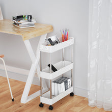 Load image into Gallery viewer, Slim Standing 3-Tier Corner Storage Rack Shelf Plastic for Kitchen Bathroom