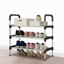 Load image into Gallery viewer, 3 Tiers Shoe Rack Organizer Stackable Space Saving Shoe Shelf
