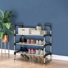 Load image into Gallery viewer, 3 Tiers Shoe Rack Organizer Stackable Space Saving Shoe Shelf