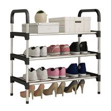 Load image into Gallery viewer, 3 Tiers Shoe Rack Organizer Stackable Space Saving Shoe Shelf