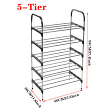 Load image into Gallery viewer, 5 Tiers Shoe Rack Organizer Stackable Space Saving Shoe Shelf