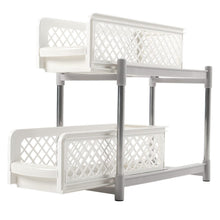 Load image into Gallery viewer, 2 Tier Shelf Corner Organizer Bathroom Caddy Kitchen Storage Rack White Shower Caddies Living and Home