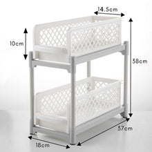 Load image into Gallery viewer, 2 Tier Shelf Corner Organizer Bathroom Caddy Kitchen Storage Rack White Shower Caddies Living and Home