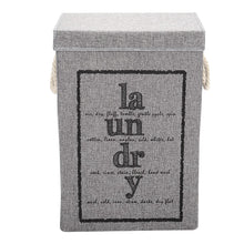 Load image into Gallery viewer, Foldable Home Laundry Baskets Laundry Hamper with Lid and Rope Handles-Grey Laundry Baskets Living and Home