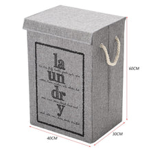 Load image into Gallery viewer, Foldable Home Laundry Baskets Laundry Hamper with Lid and Rope Handles-Grey Laundry Baskets Living and Home