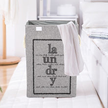 Load image into Gallery viewer, Foldable Home Laundry Baskets Laundry Hamper with Lid and Rope Handles-Grey Laundry Baskets Living and Home