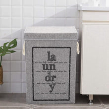 Load image into Gallery viewer, Foldable Home Laundry Baskets Laundry Hamper with Lid and Rope Handles-Grey Laundry Baskets Living and Home