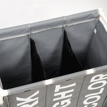 Load image into Gallery viewer, Large 3 Bin Laundry Hamper Laundry Baskets Laundry Sorter with Wheels