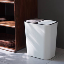 Load image into Gallery viewer, Kitchen 15L Rubbish Dustbin Double Recycling Bin 2 Section White