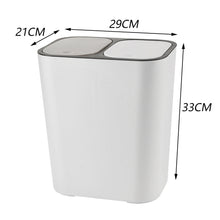 Load image into Gallery viewer, Kitchen 15L Rubbish Dustbin Double Recycling Bin 2 Section White