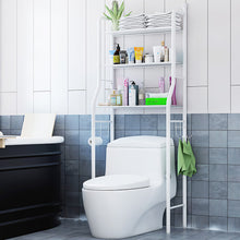 Load image into Gallery viewer, 3 Tiers Metal Bathroom Organizer Over Toilet Rack Storage Shelves White