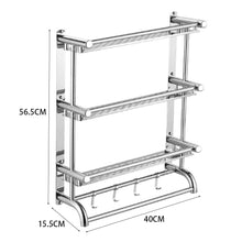Load image into Gallery viewer, Stainless Steel Bathroom Shelf Storage Toilet Shelf Organizer Wall Mounted Shower Caddies Living and Home 4-Tiers