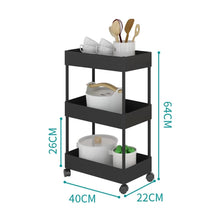 Load image into Gallery viewer, Shelf Trolley Cart Storage Rack for Kitchen Bathroom Kitchen Trolleys Living and Home