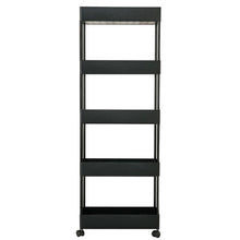 Load image into Gallery viewer, Shelf Trolley Cart Storage Rack for Kitchen Bathroom Kitchen Trolleys Living and Home 5-Tier Black