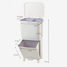Load image into Gallery viewer, 38L White Rubbish Dustbin Recycling Bin Rubbish Trash Home Kitchen Kitchen Storage Baskets Living and Home