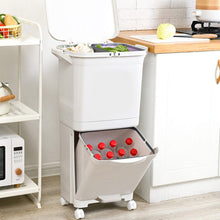 Load image into Gallery viewer, 38L White Rubbish Dustbin Recycling Bin Rubbish Trash Home Kitchen Kitchen Storage Baskets Living and Home