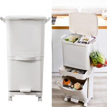 Load image into Gallery viewer, 38L White Rubbish Dustbin Recycling Bin Rubbish Trash Home Kitchen Kitchen Storage Baskets Living and Home