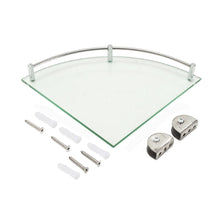 Load image into Gallery viewer, 1 Tier Bathroom Glass Corner Shelf Wall Mounted Shower Caddies Living and Home