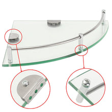 Load image into Gallery viewer, 1 Tier Bathroom Glass Corner Shelf Wall Mounted Shower Caddies Living and Home