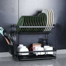 Load image into Gallery viewer, 2 Tier Dish Drying Rack with Drainboards