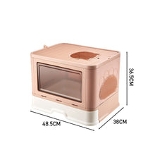 Load image into Gallery viewer, Enclosed Folding Plastic Cat Litter Box with Scoop