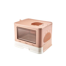 Load image into Gallery viewer, Enclosed Folding Plastic Cat Litter Box with Scoop