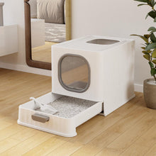 Load image into Gallery viewer, Enclosed Folding Cat Litter Box Toilet with Scoop Living and Home