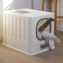 Load image into Gallery viewer, Enclosed Folding Cat Litter Box Toilet with Scoop Living and Home