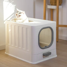 Load image into Gallery viewer, Enclosed Folding Cat Litter Box Toilet with Scoop Living and Home