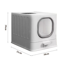 Load image into Gallery viewer, Enclosed Folding Cat Litter Box Toilet with Scoop Living and Home