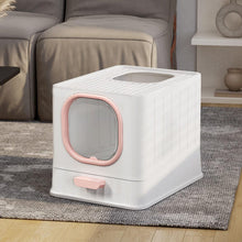 Load image into Gallery viewer, Enclosed Folding Cat Litter Box Toilet with Scoop Living and Home